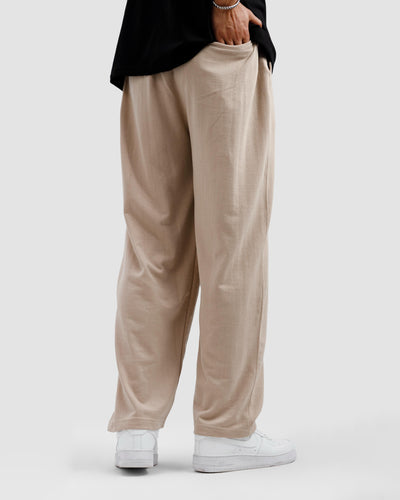Taupe Pleated Essential Trousers