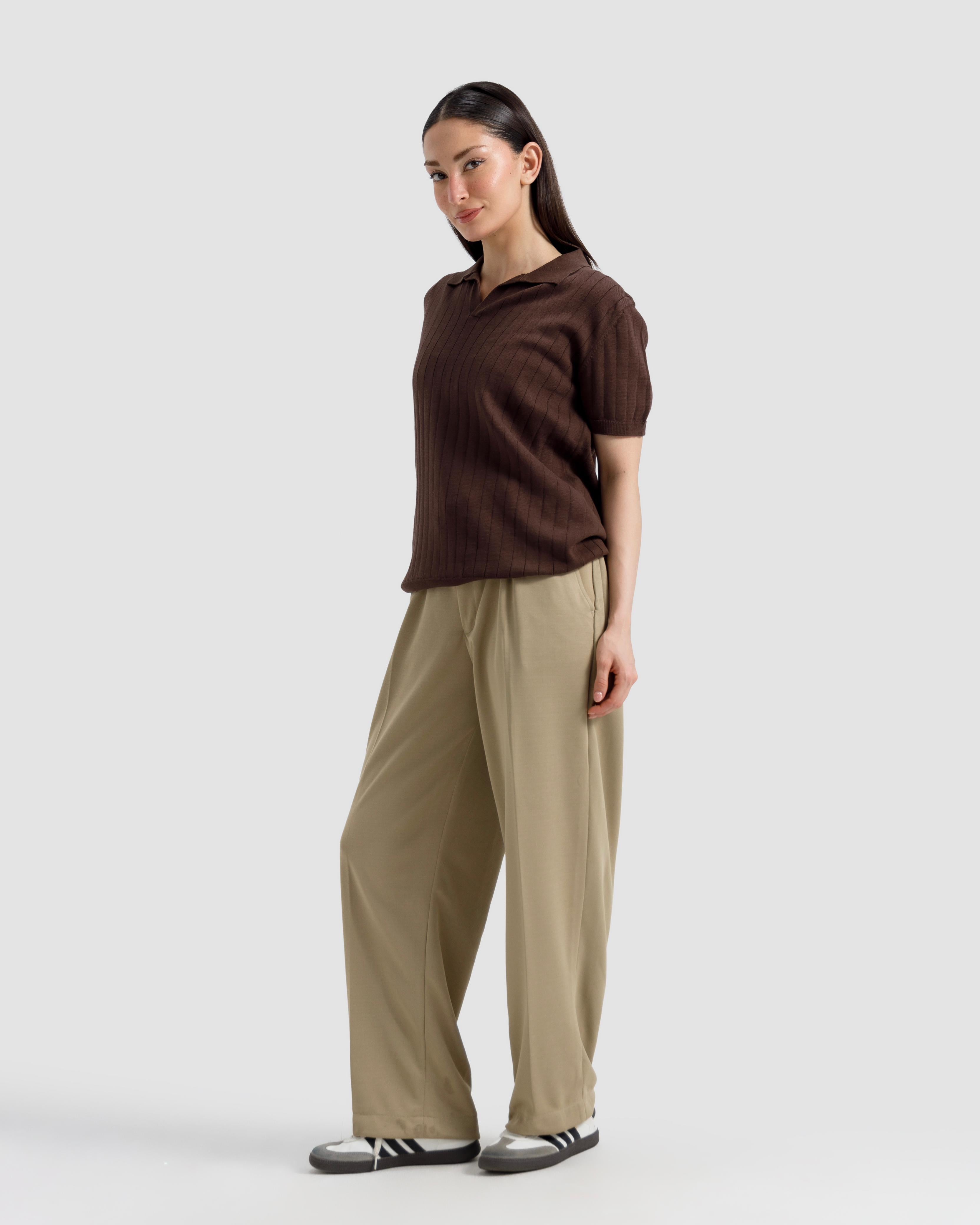 Vertical Textured Knit Polo