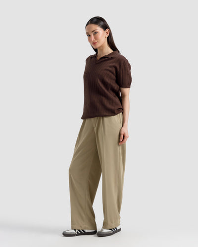 Vertical Textured Knit Polo