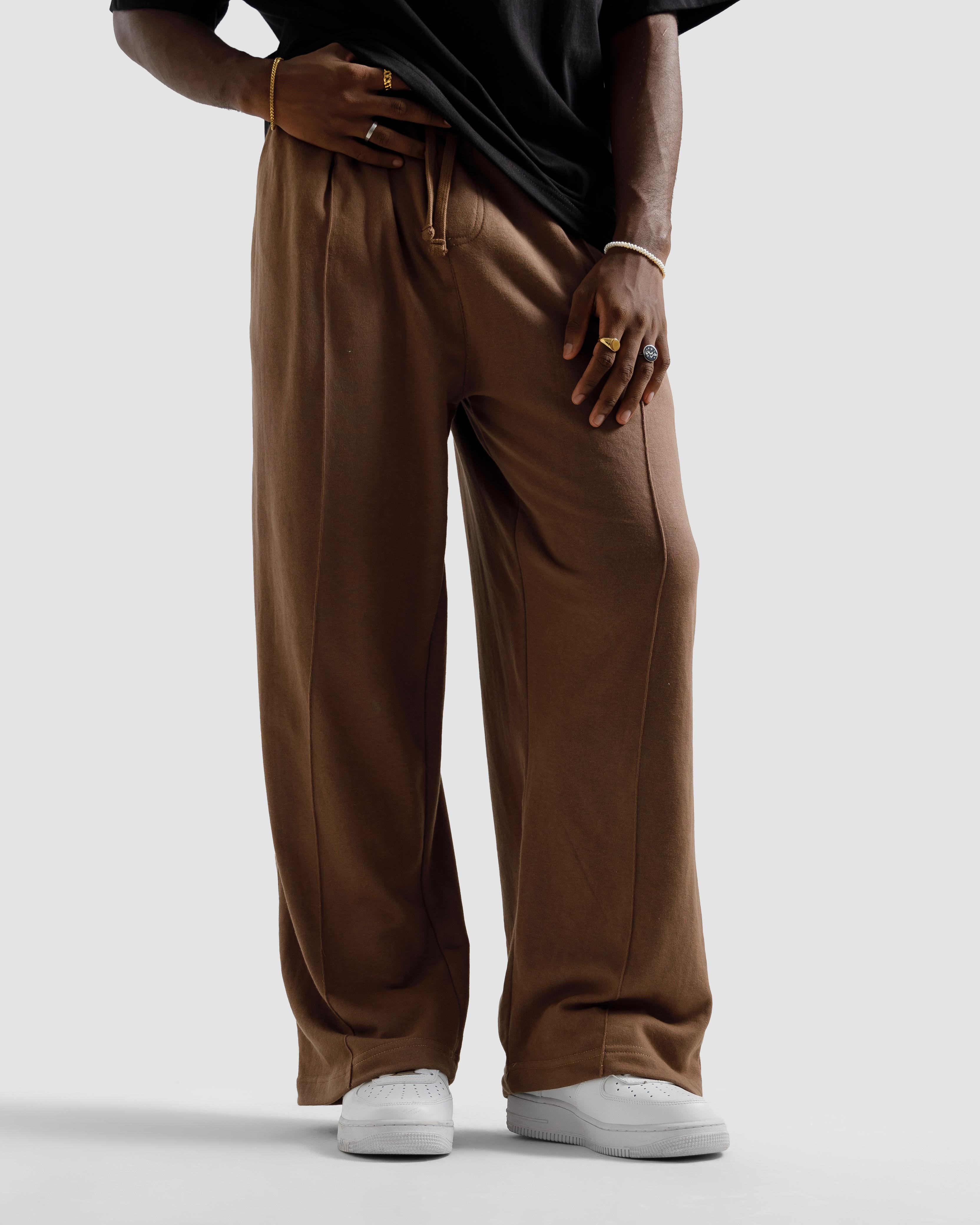 Straight-Leg Pleated Baggy Trousers