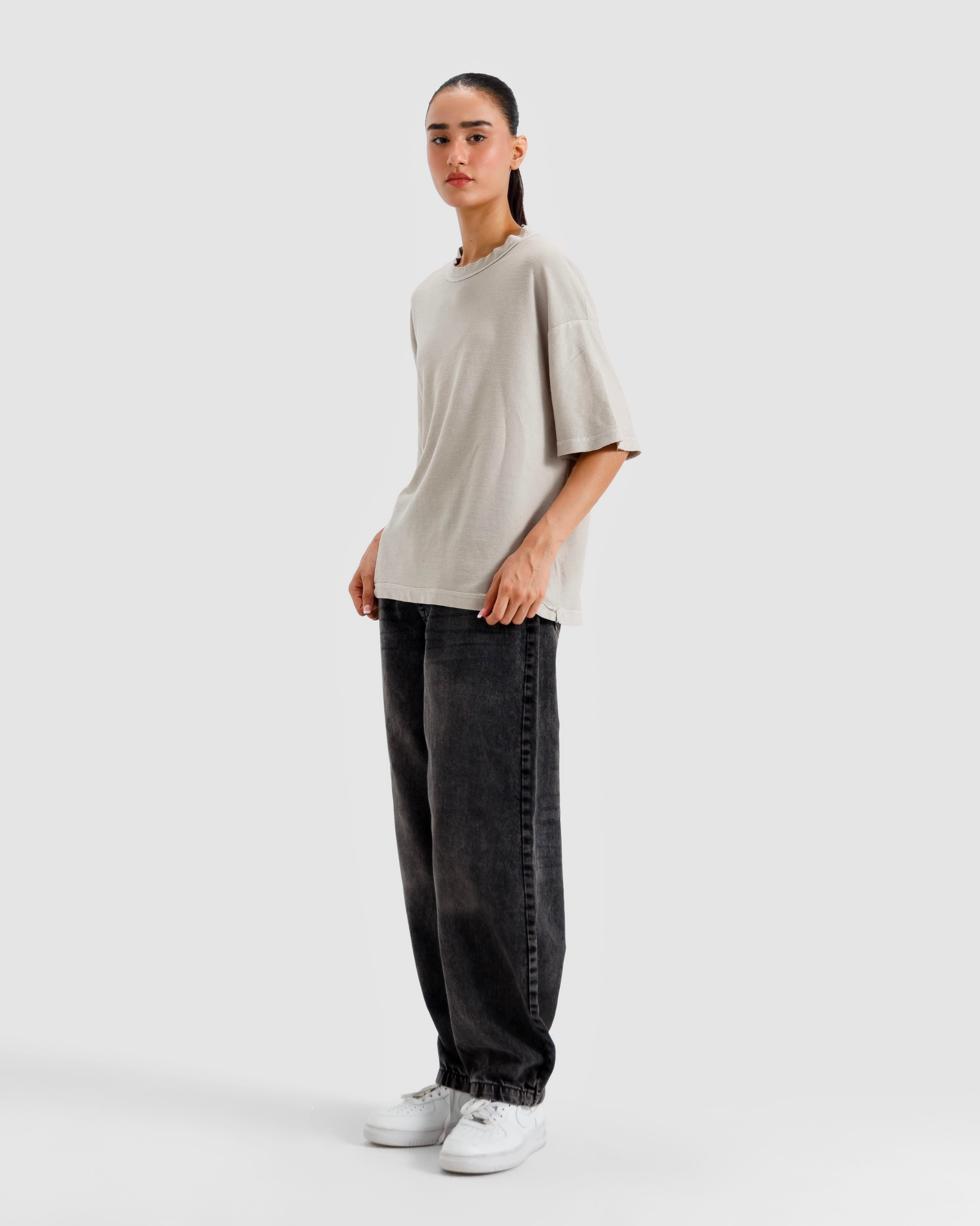 Washed Knit Basic Essential Tshirt