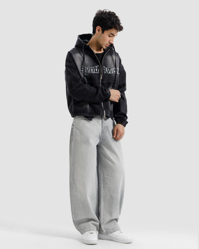 Washed Hooded Denim Jacket