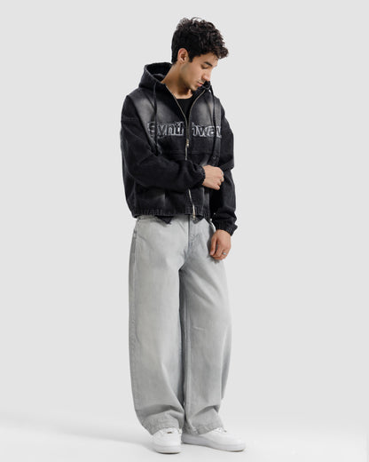 Washed Hooded Denim Jacket