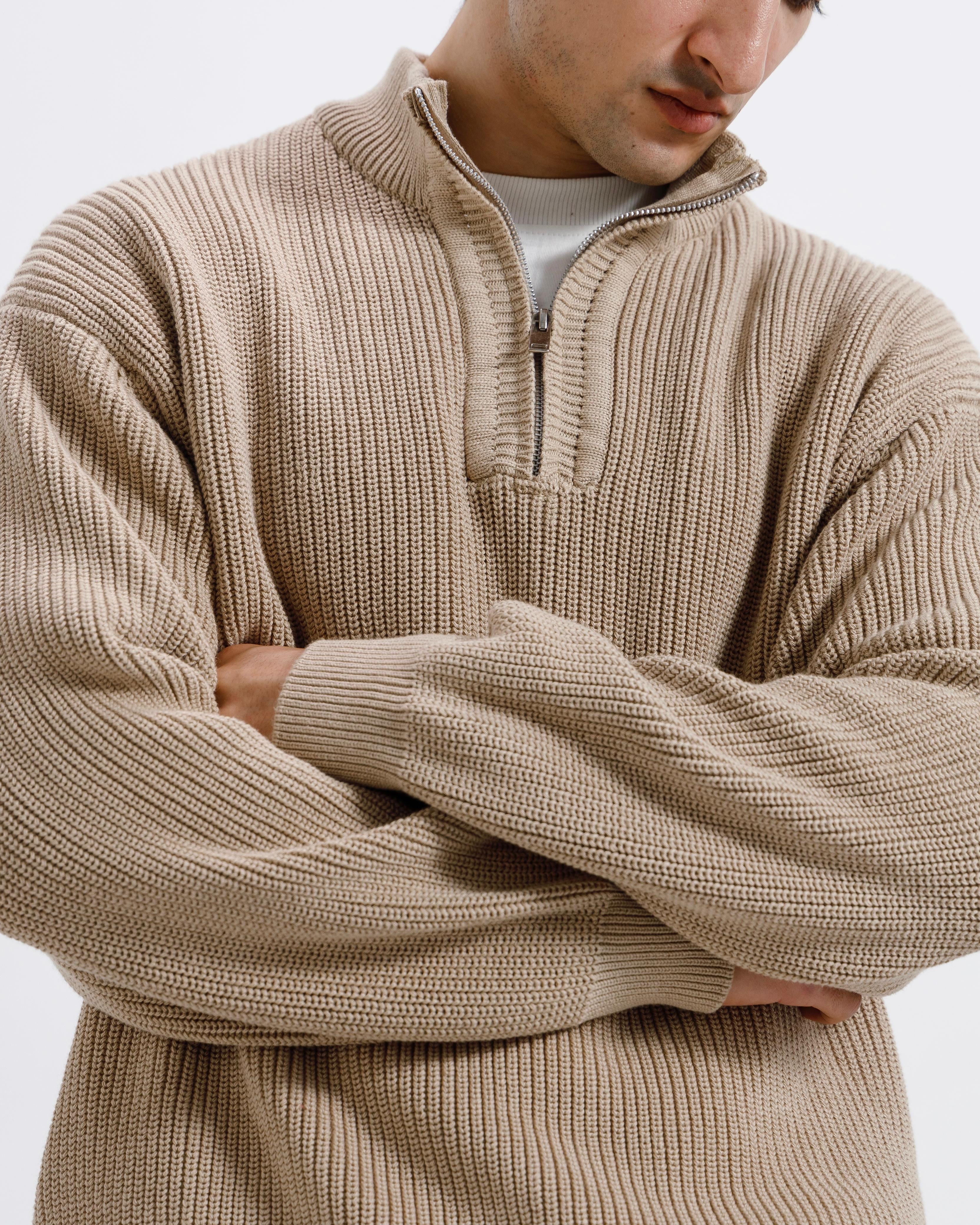 Knitted Quarter-Zip Sweater