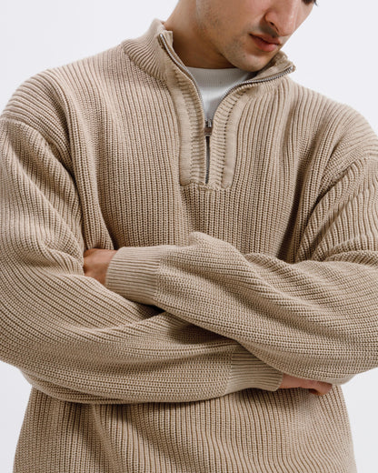 Knitted Quarter-Zip Sweater
