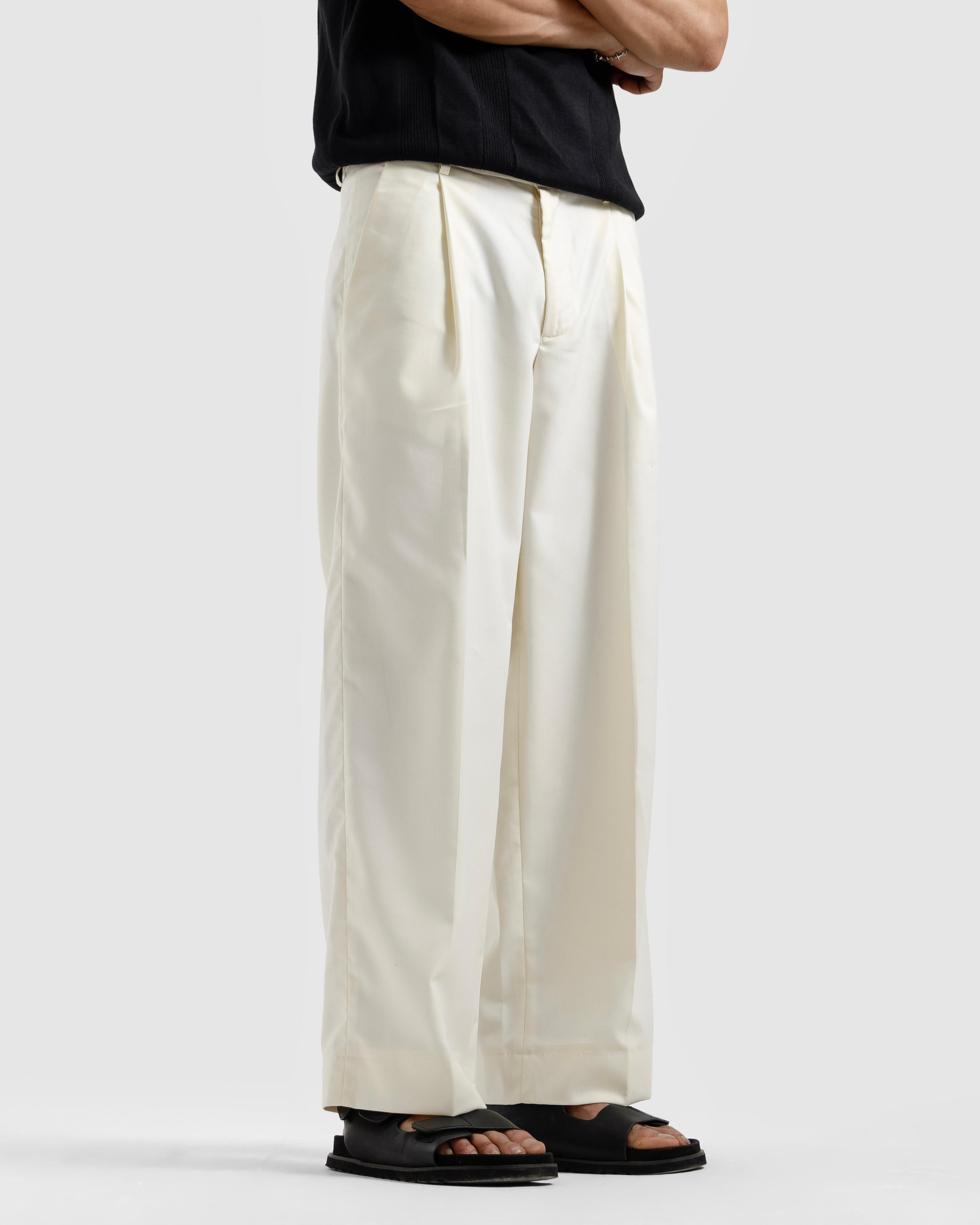 Tailored Wide Leg Pleated Pants