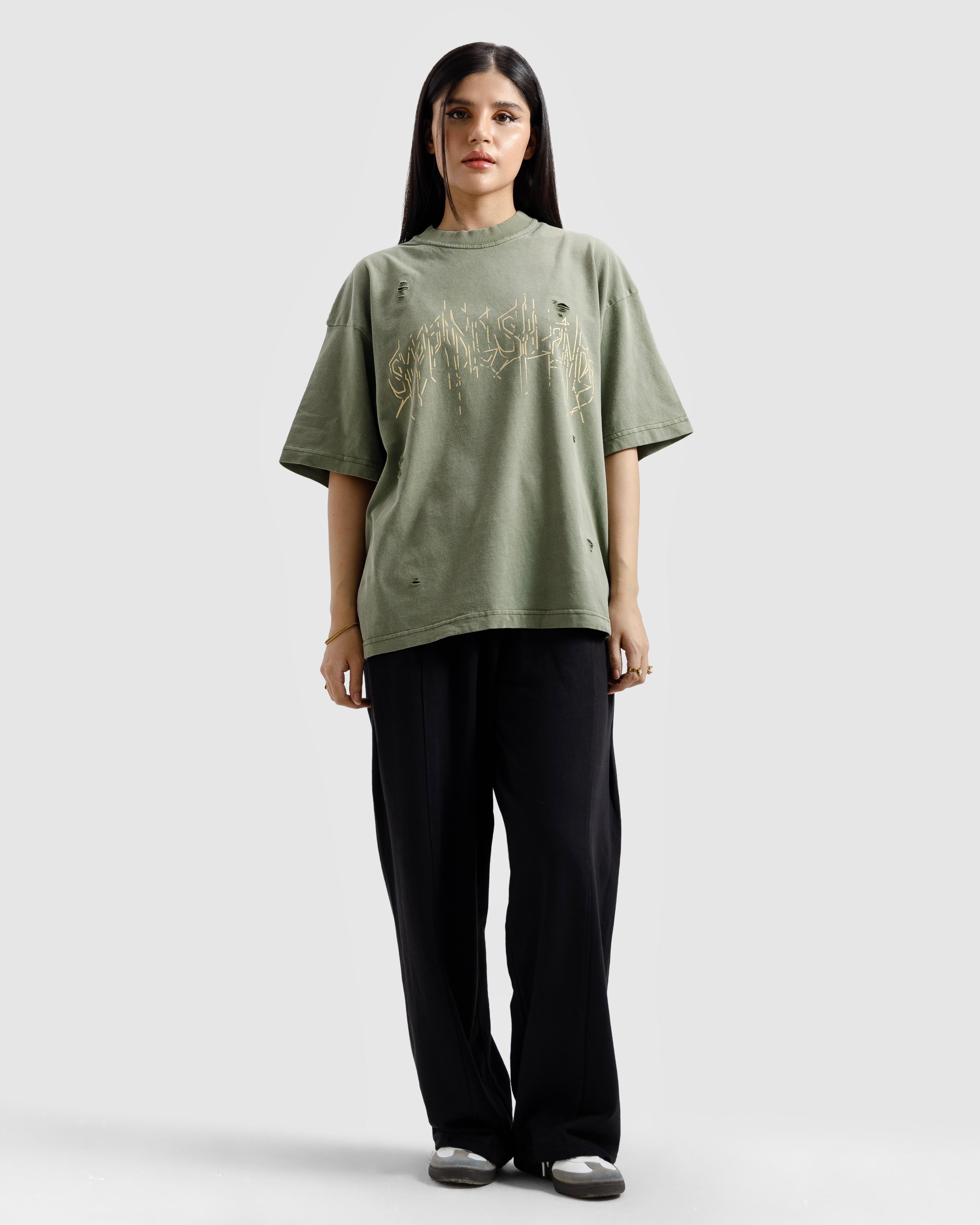 Distressed Washed Print Tee