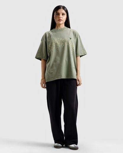 Distressed Washed Print Tee