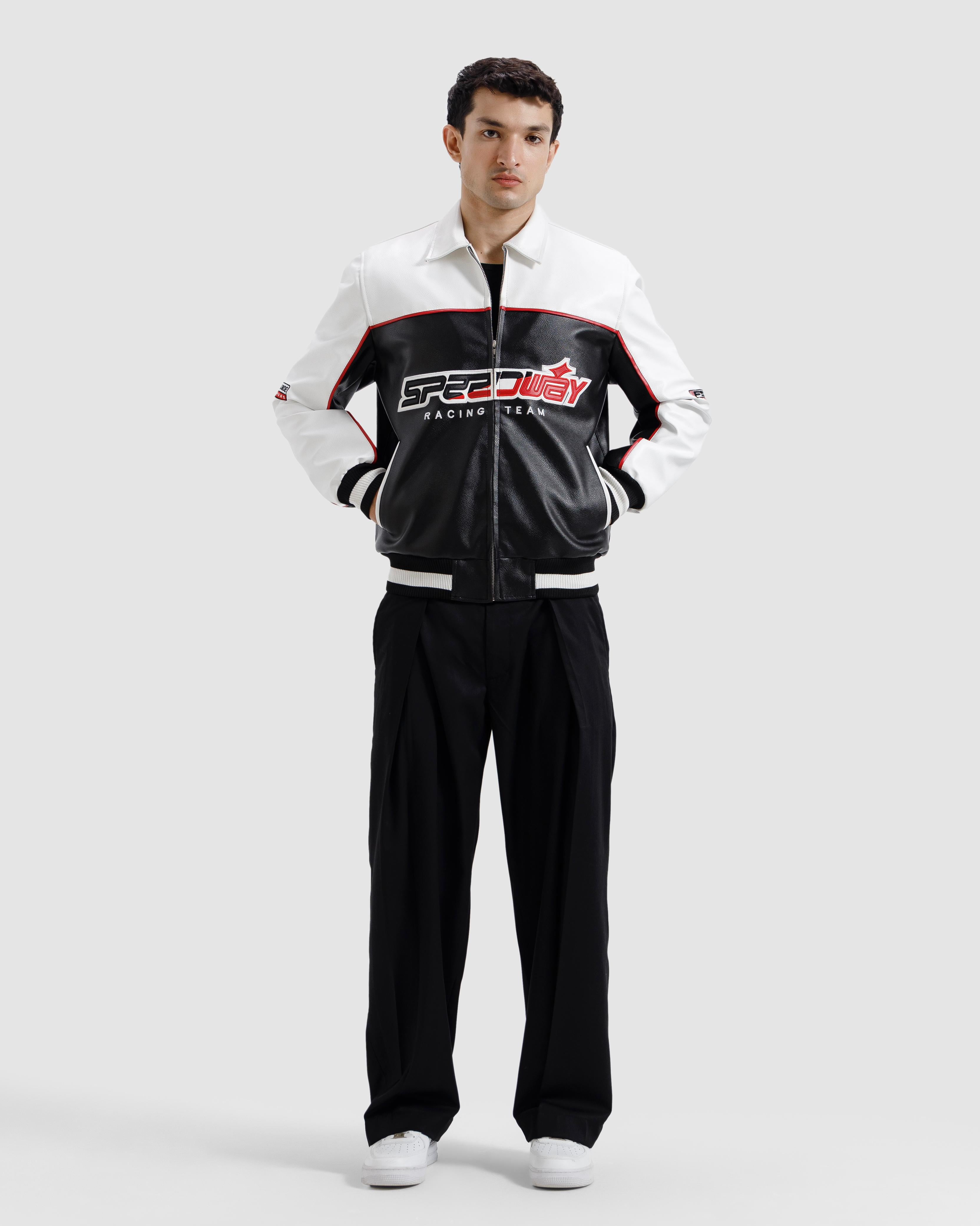 Faux Leather Racer Jacket