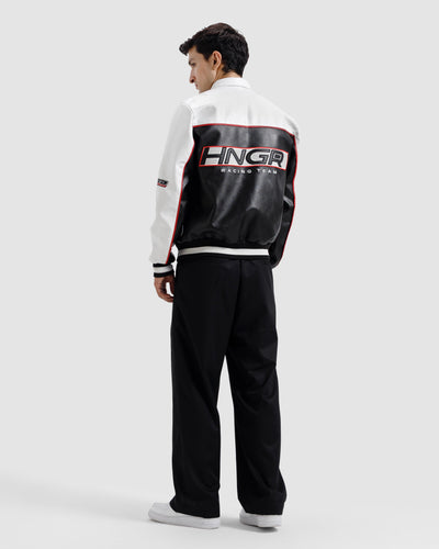 Faux Leather Racer Jacket