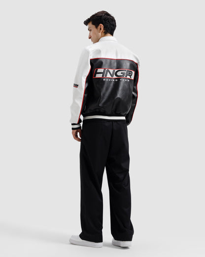 Faux Leather Racer Jacket