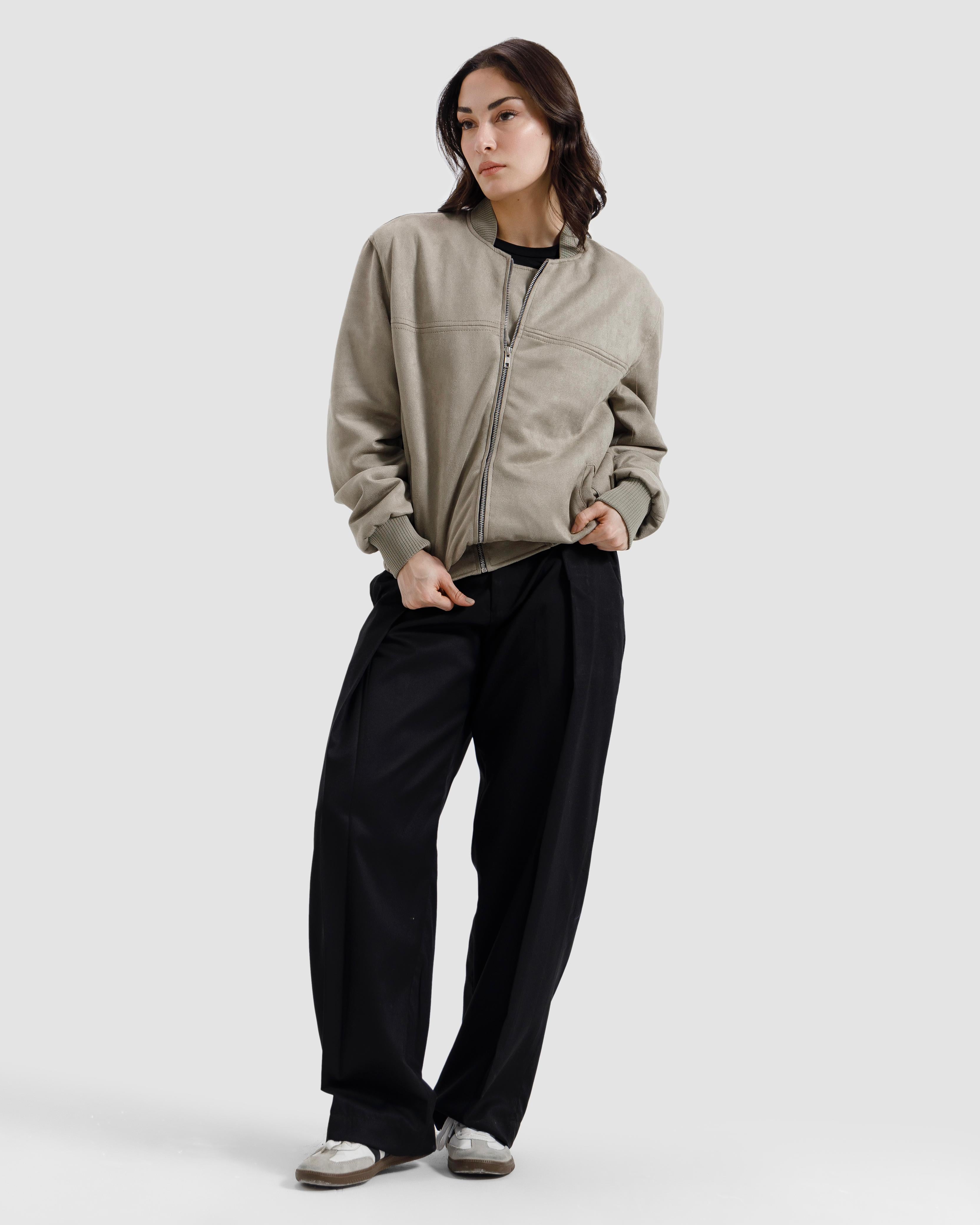 Suede Varsity Jacket