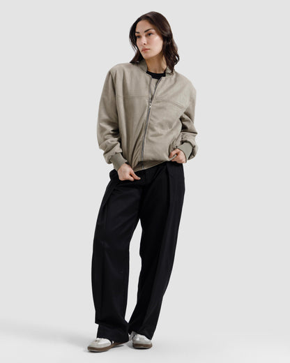 Suede Varsity Jacket