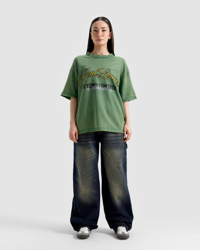 Washed Print Knit Tshirt