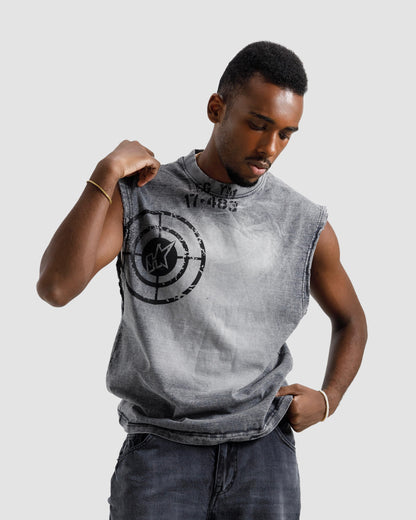 Washed Dart Sleeveless Tshirt