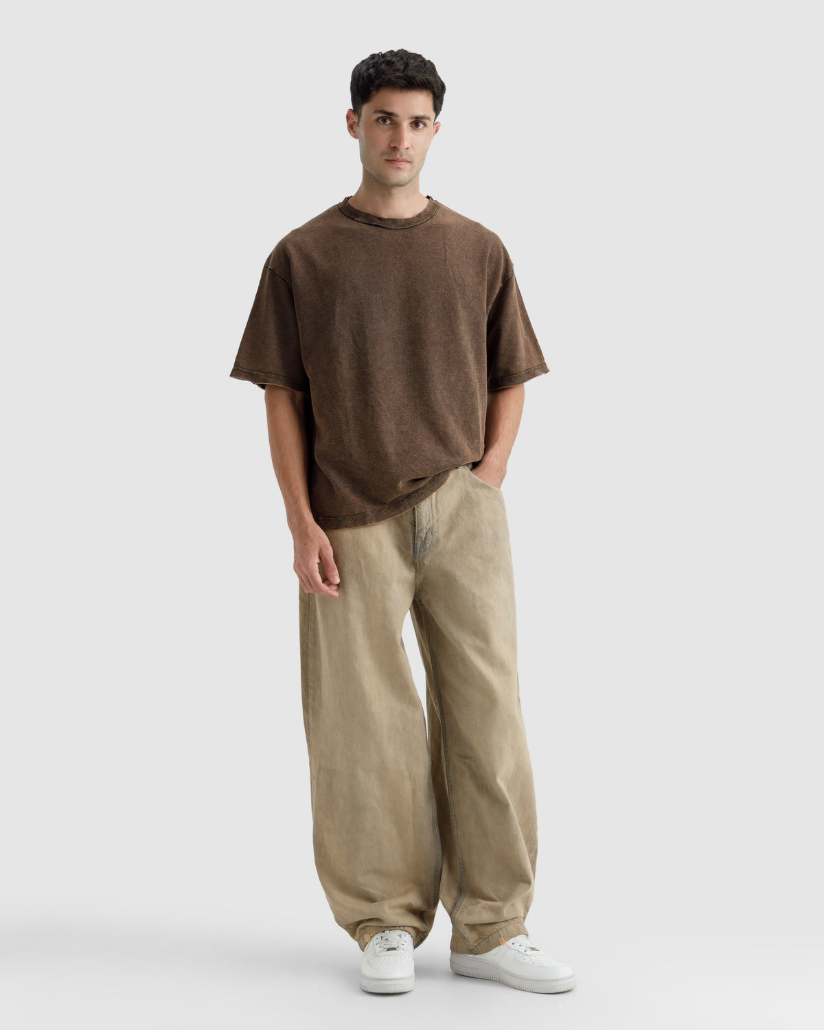 Washed Knit Basic Essential Tshirt