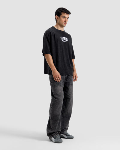 Washed Print Knit Tshirt