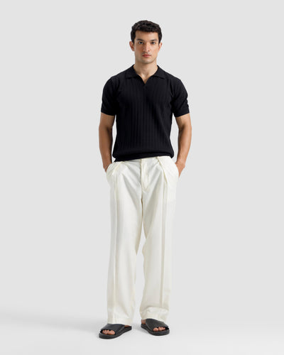 Vertical Textured Knit Polo