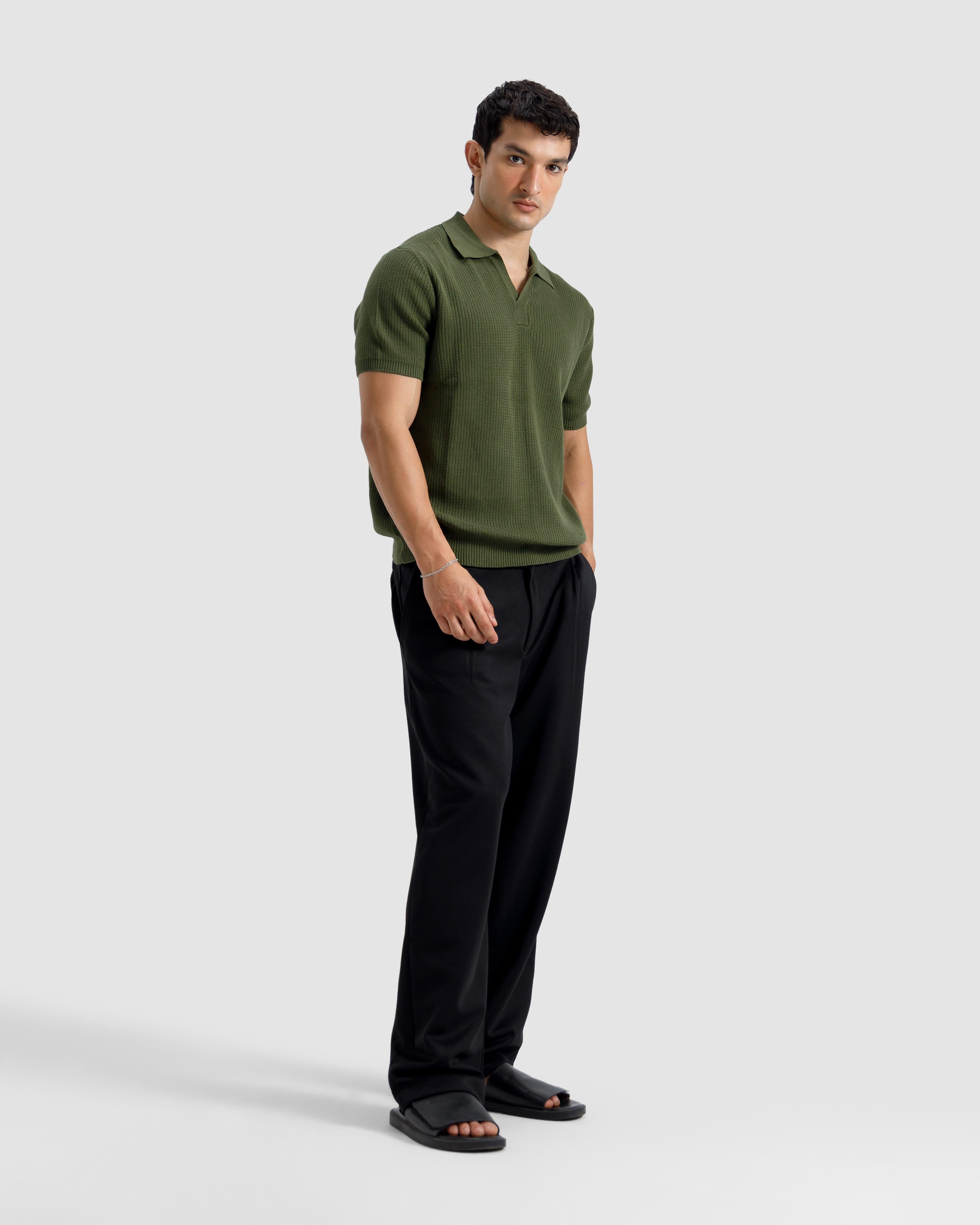 Textured Knit Polo