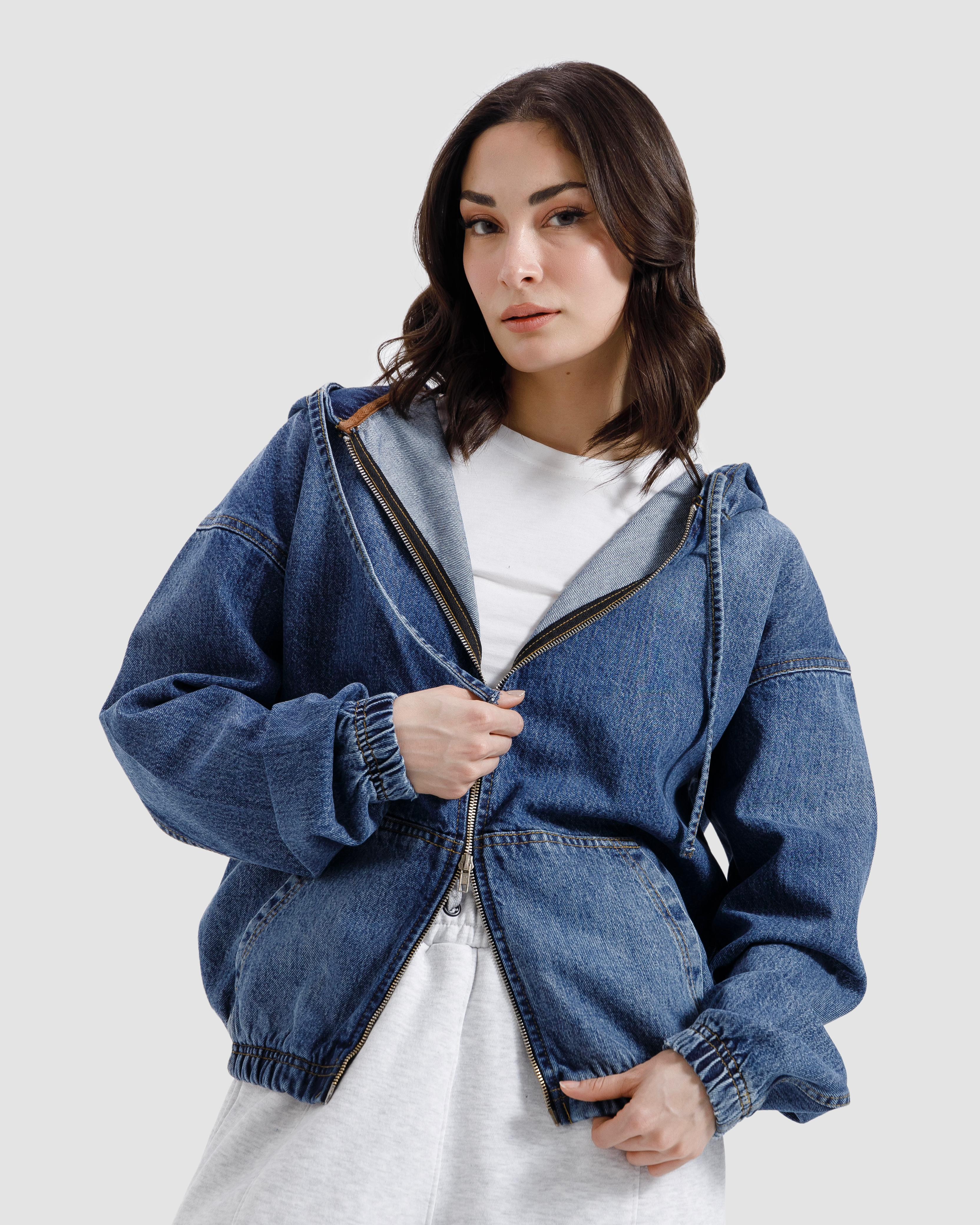 Washed Hooded Denim Jacket