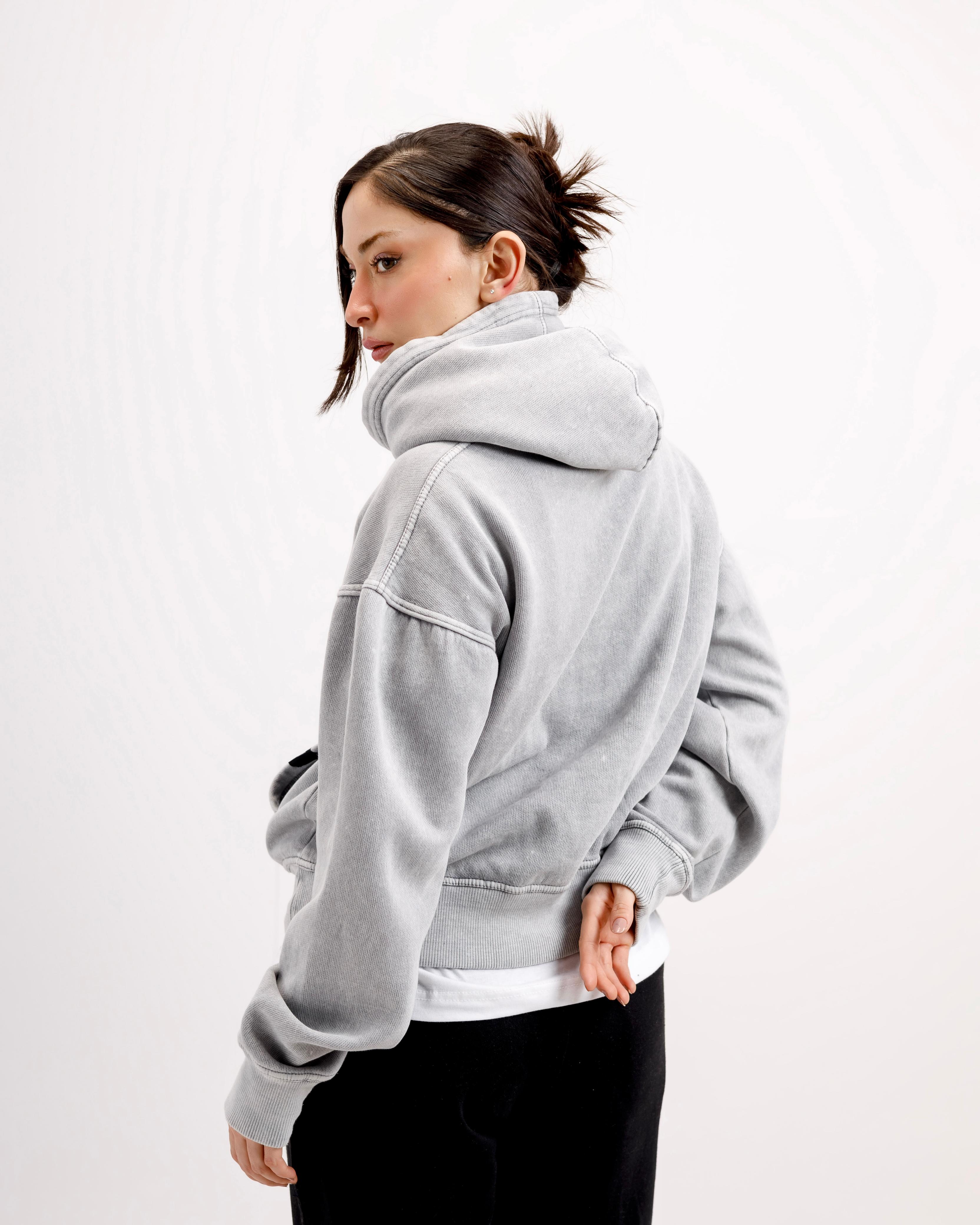 Washed Grey Essential Hoodie