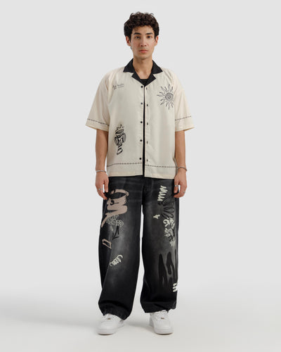 Contrast Collar Shirt