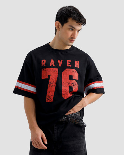 Textured Varsity Print Tshirt