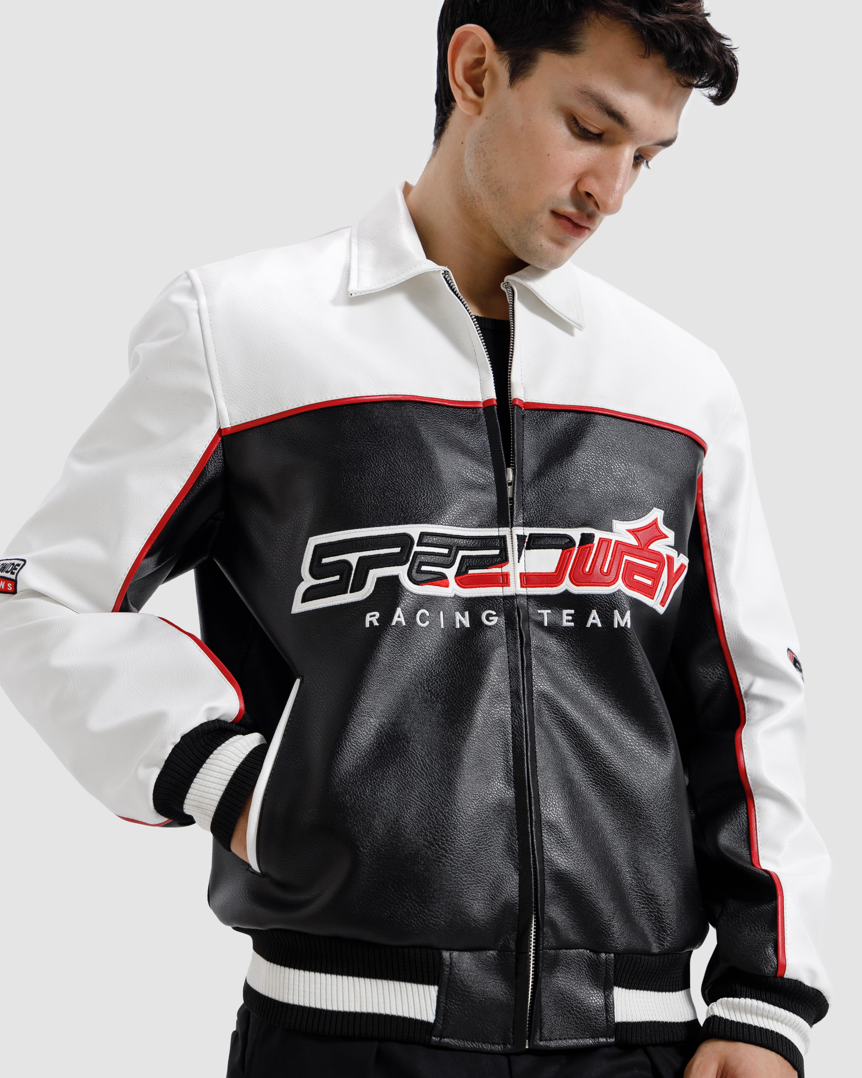 Faux Leather Racer Jacket