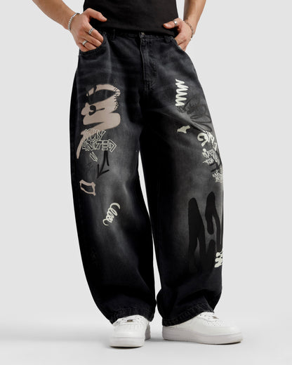 Graffiti Baggy Jeans