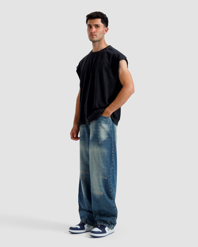 Washed Basic Sleeveless Tshirt