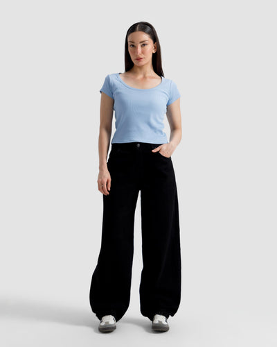 Scoop Neck Rib Tshirt