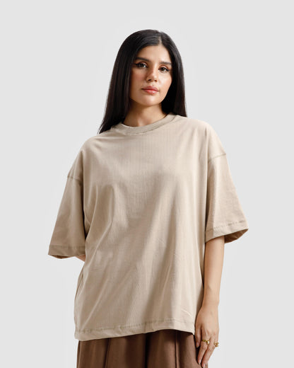 Boxy Seam Detail Basic Essential