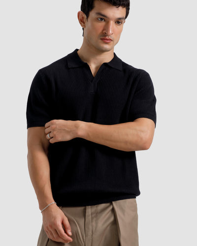 Textured Knit Polo