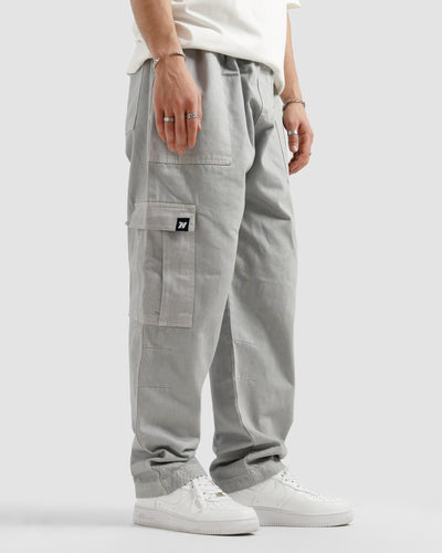 Washed Ash Grey Cargo Pants
