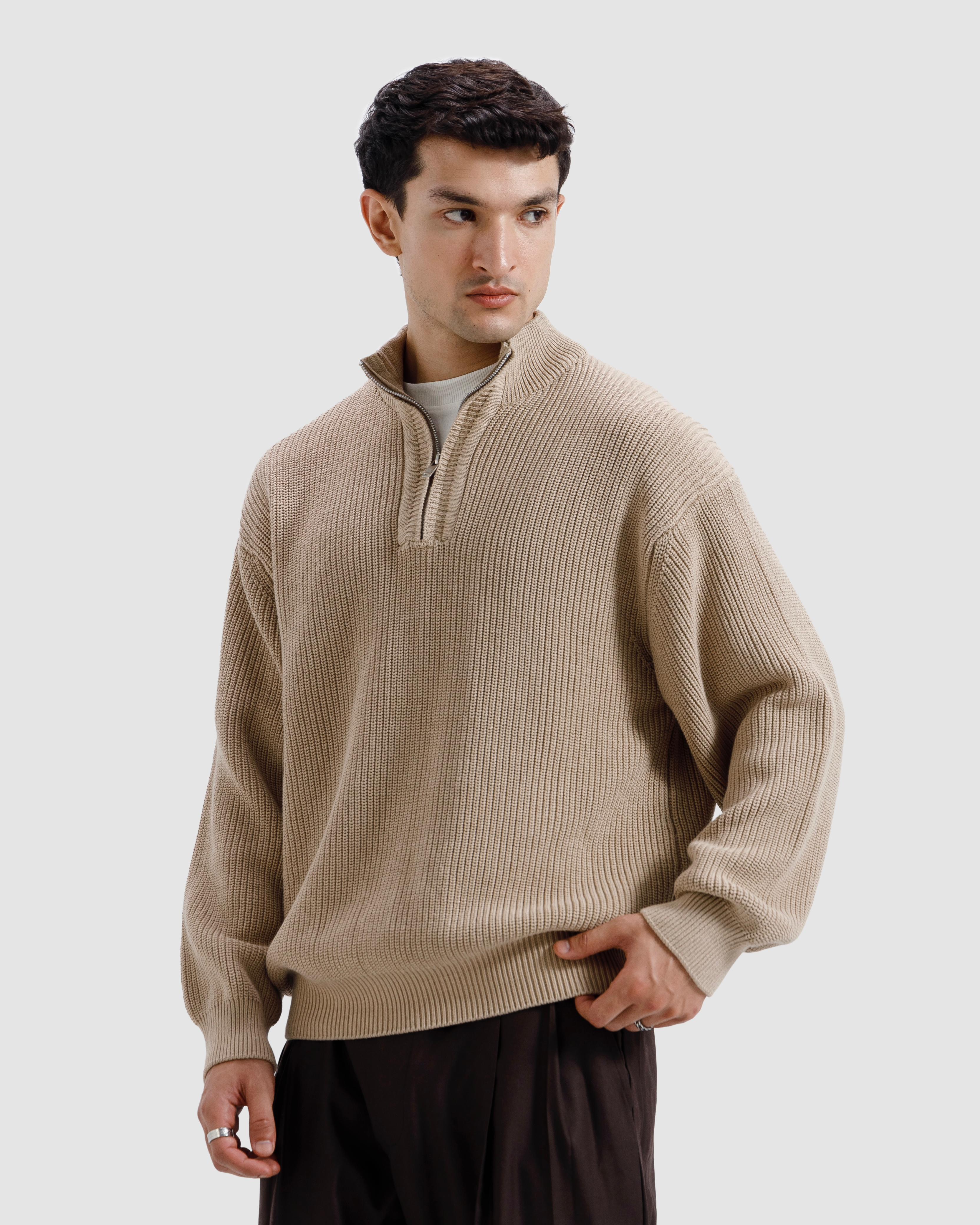 Knitted Quarter-Zip Sweater