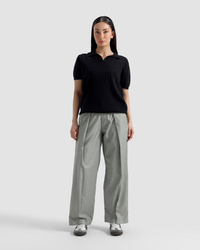 Vertical Textured Knit Polo
