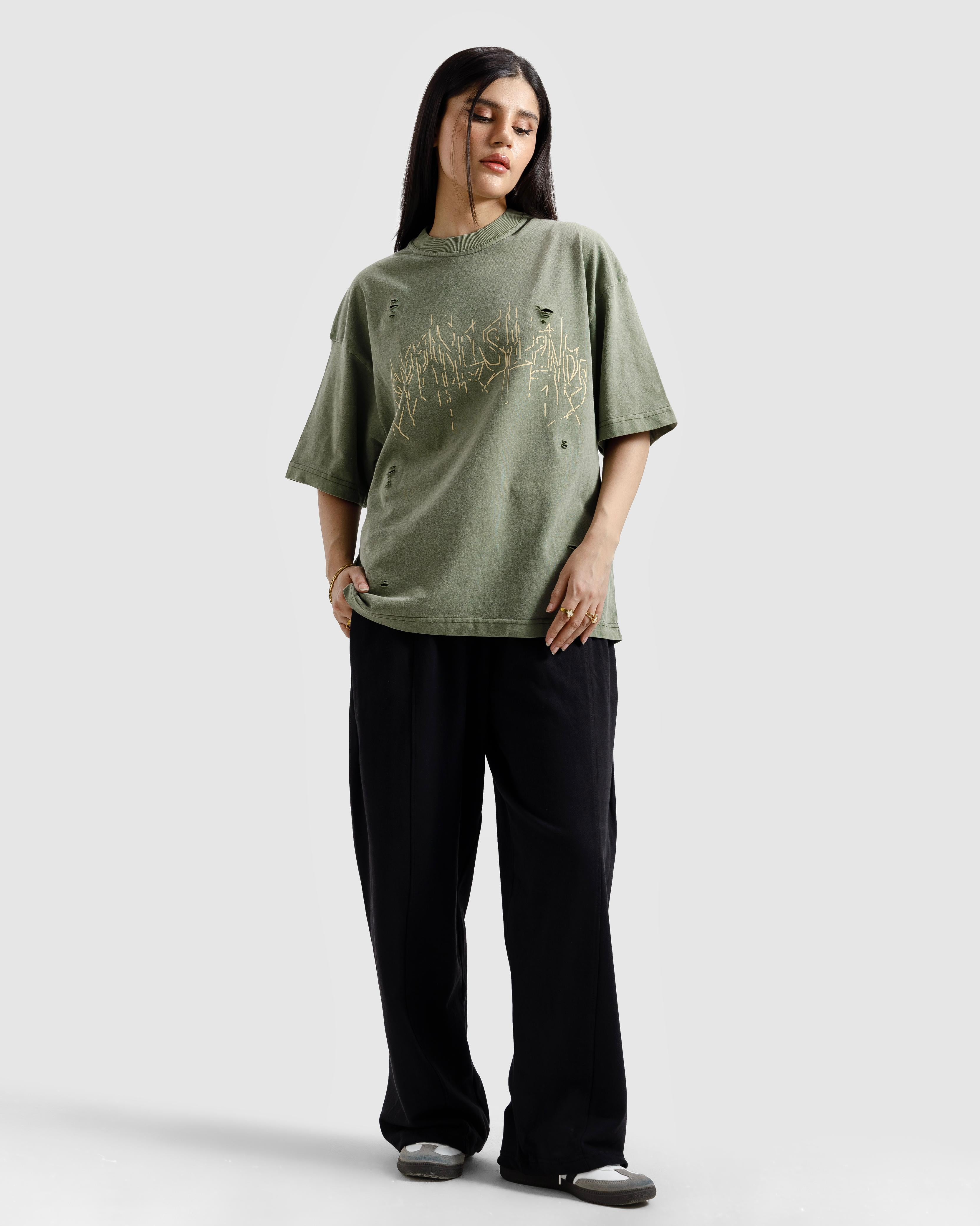 Distressed Washed Print Tee