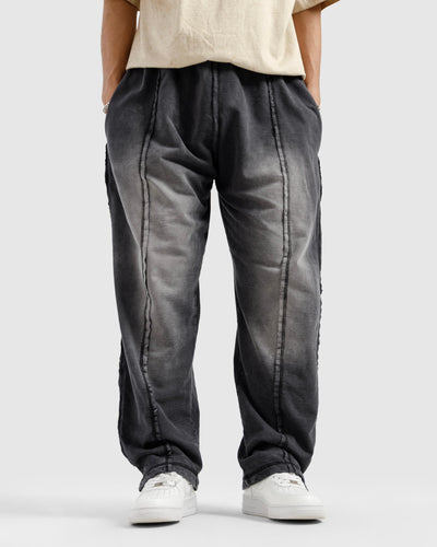 Pleated & Raw Detail Washed Trousers