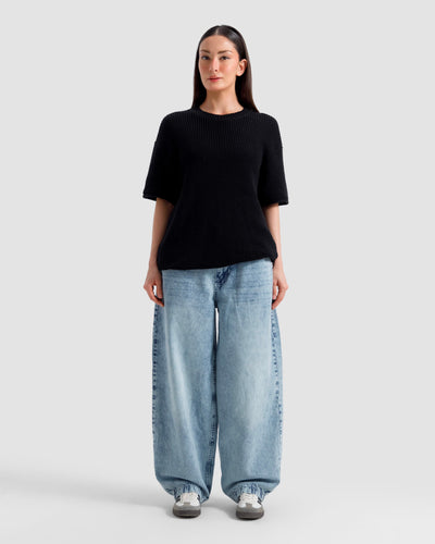 Relaxed Fit Textured Knit Tshirt