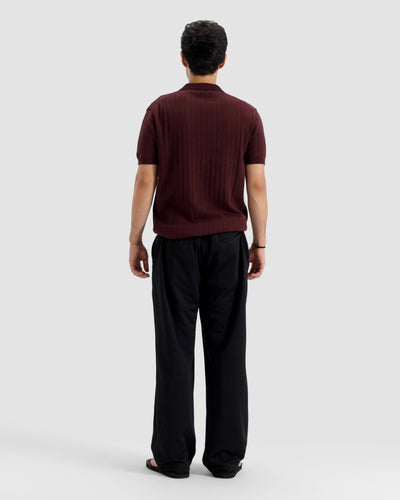 Vertical Textured Knit Polo