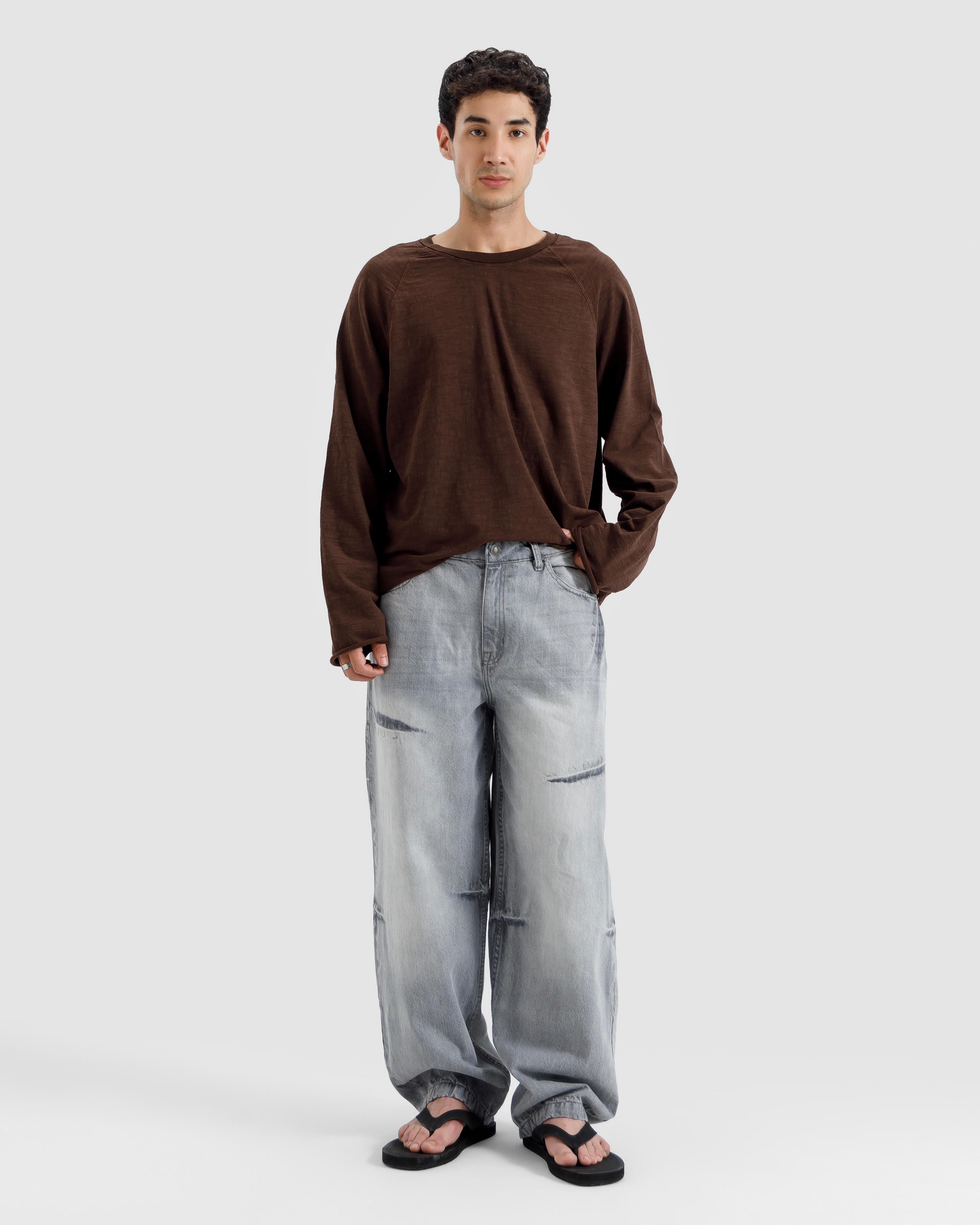 Washed Slub Textured Raglan Tshirt