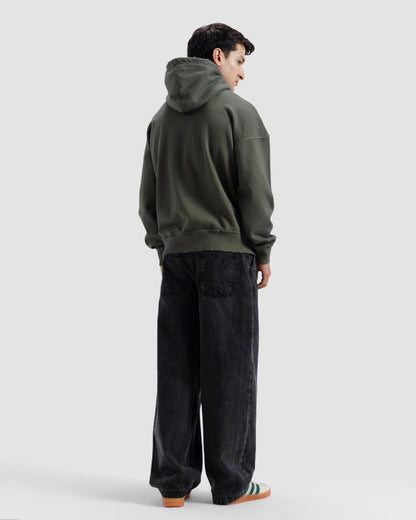 Distressed Washed Print Hoodie