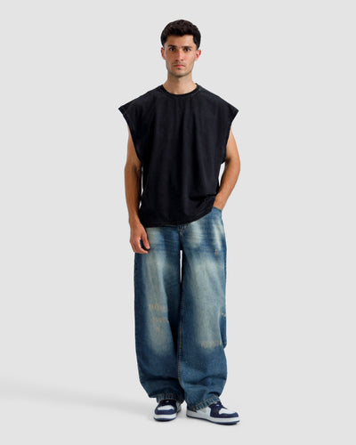 Washed Basic Sleeveless Tshirt