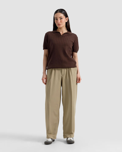 Vertical Textured Knit Polo