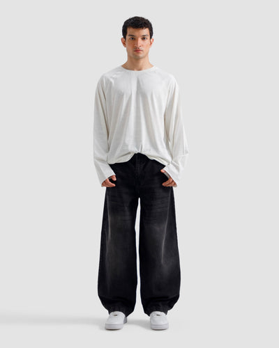 Washed Slub Textured Raglan T-Shirt