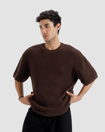 Relaxed Fit Textured Knit Tshirt