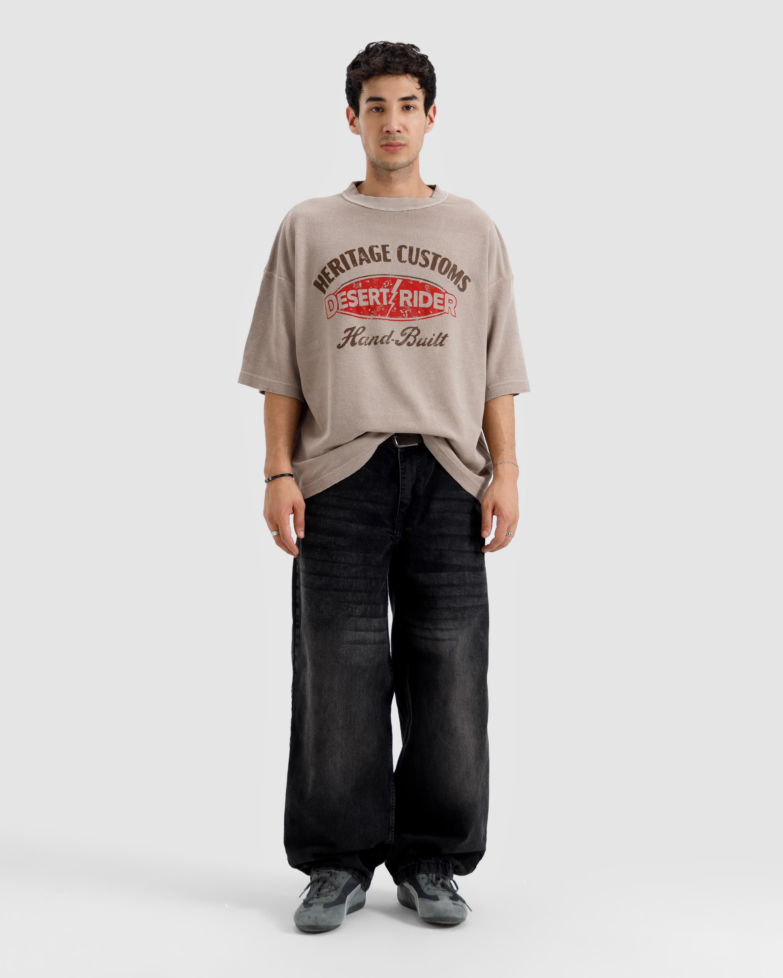 Washed Print Knit Tshirt