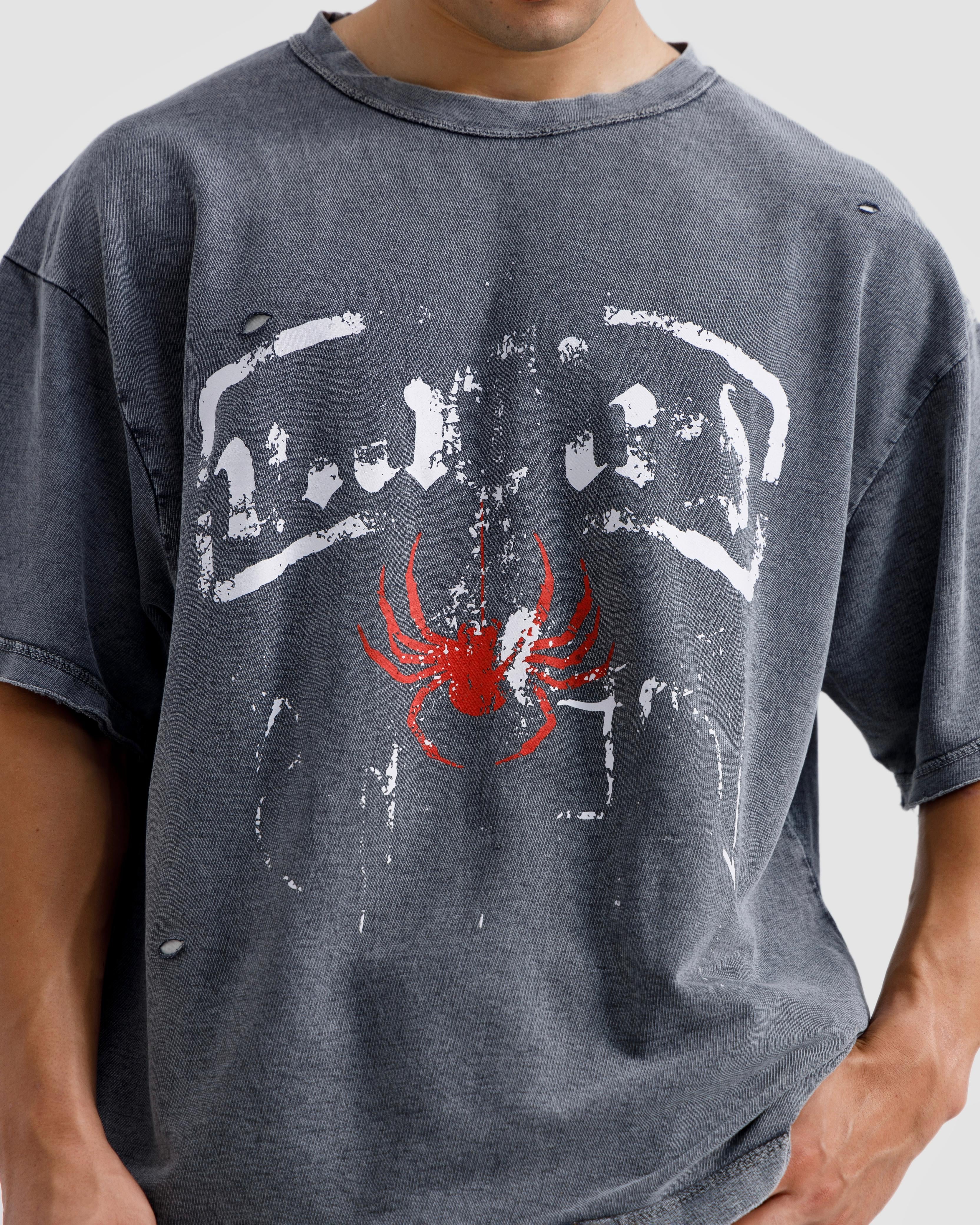 Washed Print Knit Tshirt