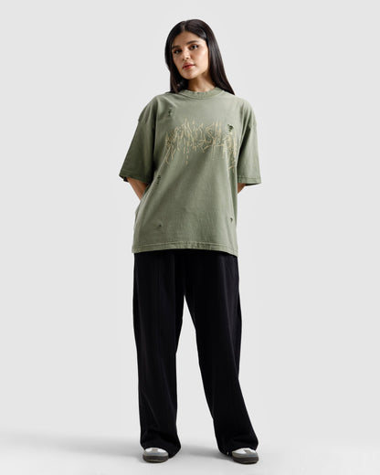 Distressed Washed Print Tee