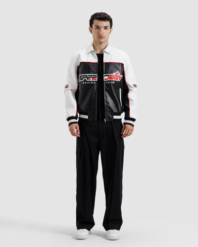 Faux Leather Racer Jacket